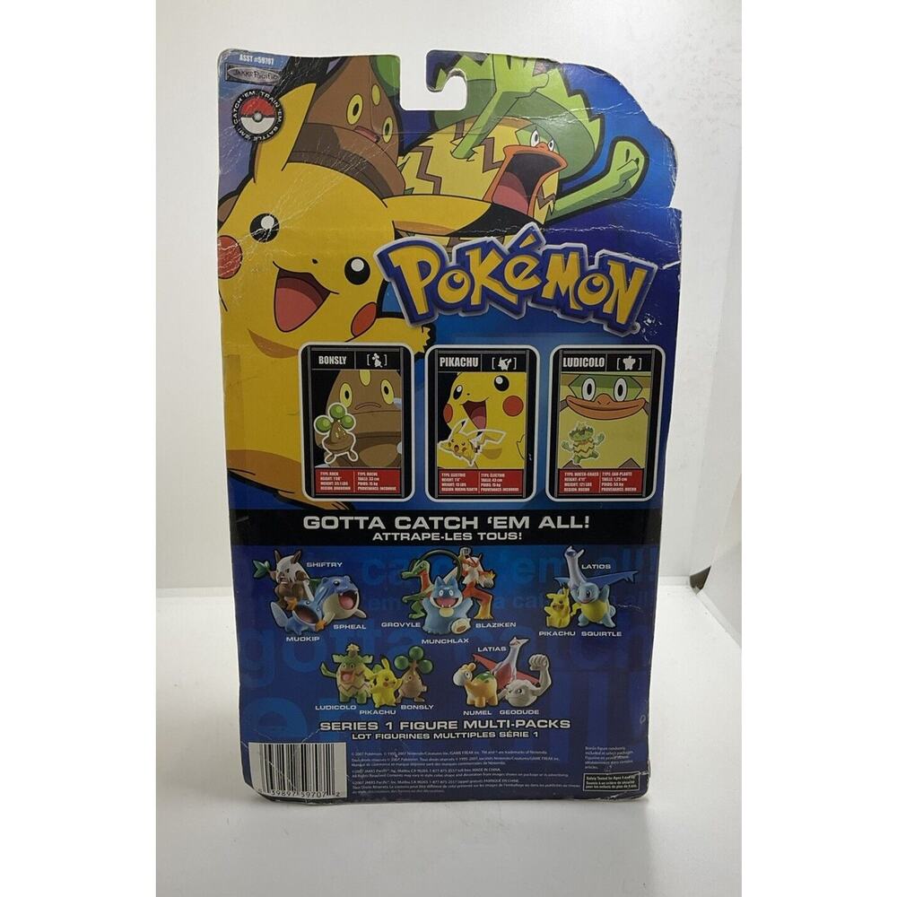 2007 Pokemon Battle Frontier Bonsly Ludicolo Pikachu 3 Figure Set New Jakks - Picture 4 of 7